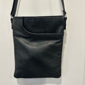 Margo Black Leather Cross Body Purse